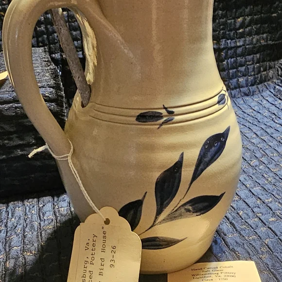 Hand Crafted Cobalt Salt Glaze Pitchers (Selling As Set) - Picture 6 of 10